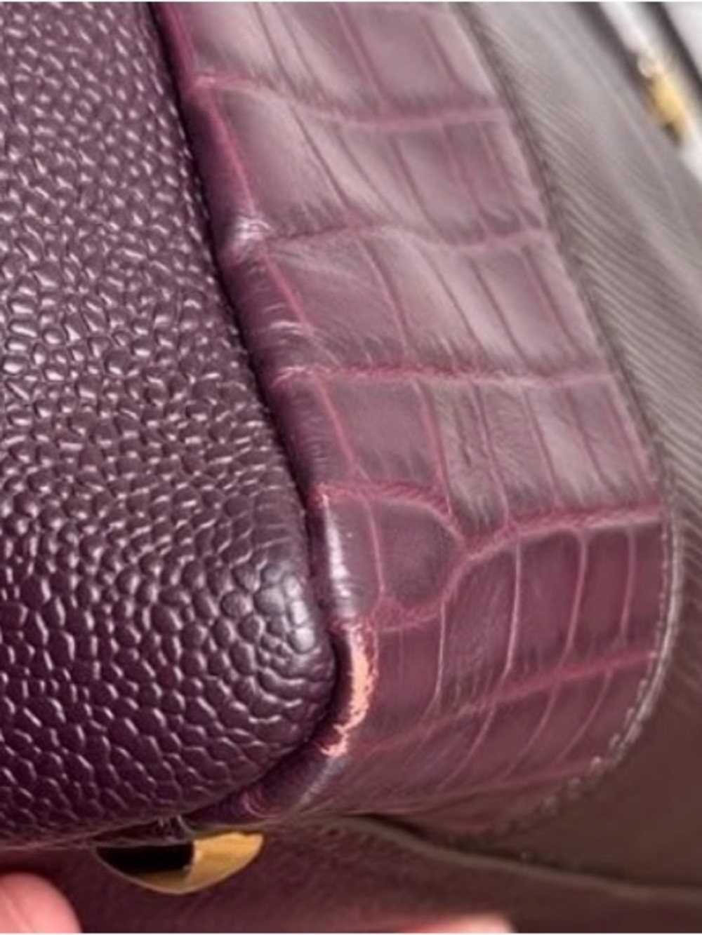 henri bendel Limited Edition Plum Leather Satchel with Gold Hardware - RARE!! - Picture 11 of 13